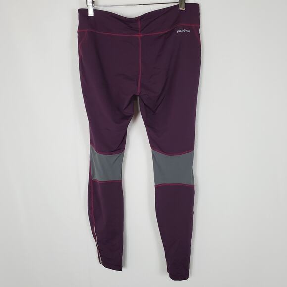 Patagonia Purple Gray Athletic Fitted Leggings Women’s Size Large - Picture 3 of 6